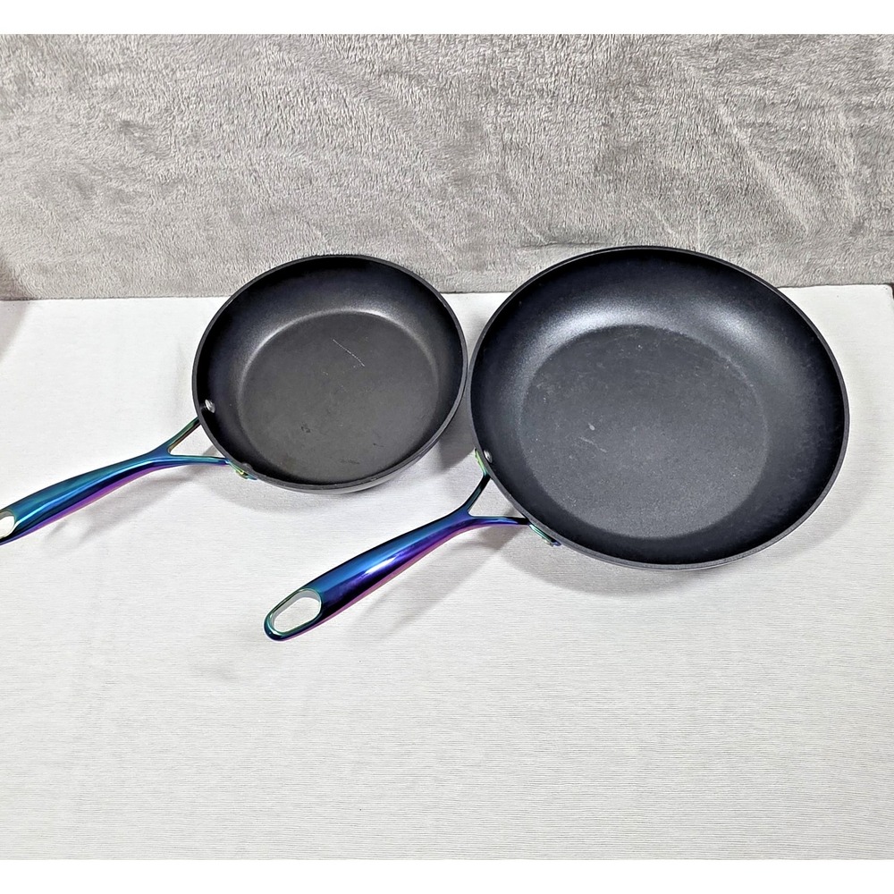 Thyme & Table Non Stick Pans Lot of 2 Rainbow Handle No Lids Cookware